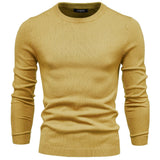 Men's Solid Color Crew Neck Slim Fit Knit Sweater