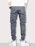 kkboxly  2pcs Casual Side Pockets Drawstring Joggers, Men's Cargo Pants For Spring Summer Outdoor