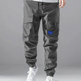 kkboxly  Men's Solid Cargo Pants: Stylish, Breathable & Comfy - Perfect For Hiking & Outdoor Activities!