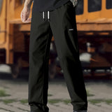 kkboxly  Men's Straight Leg Joggers, Casual Waist Drawstring Thin Sweatpants For Spring Summer