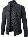 kkboxly  Men's Warm Sweater Casual Jacket, Stand Collar Jacket Coat For Fall Winter