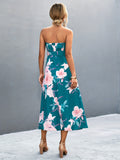 kkboxly  Vintage Floral Print Tube Dress, Elegant Off Shoulder Sleeveless Summer Dress, Women's Clothing