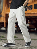 kkboxly  Men's Straight Leg Joggers, Casual Waist Drawstring Thin Sweatpants For Spring Summer