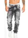 kkboxly Men's Casual Distressed Skinny Jeans, Chic Street Style Stretch Jeans