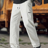 kkboxly  Men's Straight Leg Joggers, Casual Waist Drawstring Thin Sweatpants For Spring Summer