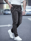 kkboxly Men's Casual Skinny Jeans, Chic Street Style Stretch Straight Leg Jeans