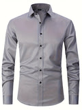 Men's Shirt Top Turn-Down Collar Long Sleeve Closure Male Casual Shirt For Men Daily Formal Party Wedding Dree Shirt