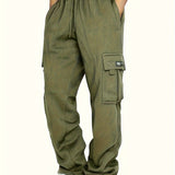 kkboxly Men's Multi Pocket Cargo Pants, Casual Loose Fit Sports Pants