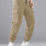 kkboxly  Trendy Cargo Pants, Men's Multi Flap Pocket Trousers, Loose Casual Outdoor Pants, Men's Work Pants Outdoors Streetwear Hip Hop Style