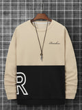 kkboxly  Men's Colorblock Casual Round Neck Fashion Pullover Sweatshirt