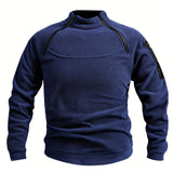 kkboxly  Men's Warm Polar Fleece Sweatshirt, Casual Stretch Sports Tops For Fall Winter