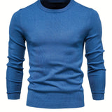 Men's Solid Color Crew Neck Slim Fit Knit Sweater