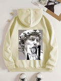 kkboxly  Creative Sculpture Pattern Zip Up Hoodie, Men's Casual Stretch Pullover Hooded Sweatshirt