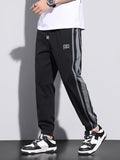 kkboxly Patched Men's Casual Color Block Drawstring Cropped Pants With Pockets For Spring Summer Fall Outdoor