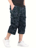 kkboxly  Street Style Men's Casual Cargo Capris Jeans With Pocket, Men's Outfits