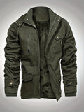 Men's Hooded Military Tactical Jacket Windproof Fleece Coat