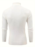 Plus Size Men's Cable Knit Sweater Stylish Turtleneck Pullover Fall Winter, Men's Clothing