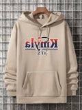 Letters Print Hoodies For Men, Graphic Hoodie With Kangaroo Pocket, Comfy Loose Drawstring Trendy Hooded Pullover, Mens Clothing For Autumn Winter