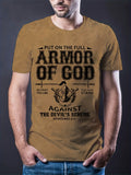 2025 kkboxly  Retro Armor Of God Print, Men's Graphic Design Crew Neck Novel T-shirt, Casual Comfy Tees Tshirts For Summer, Men's Clothing Tops For Daily Vacation Resorts