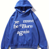 kkboxly  Fashion Slogan Print Hooded Sweatshirt, Long Hoodie Long Sleeve Pullover, Women's Tops