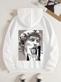 kkboxly  Creative Sculpture Pattern Zip Up Hoodie, Men's Casual Stretch Pullover Hooded Sweatshirt