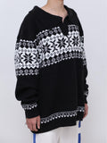 kkboxly  Men's Jacquard Polo Collar Sweater For Spring & Autumn, Knit Pullover Sweater, Plus Size