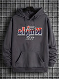 Letters Print Hoodies For Men, Graphic Hoodie With Kangaroo Pocket, Comfy Loose Drawstring Trendy Hooded Pullover, Mens Clothing For Autumn Winter