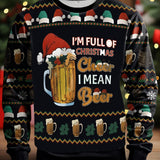 kkboxly  Funny Christmas Beer Print Trendy Sweatshirt, Men's Casual Graphic Design Crew Neck Sweatshirt For Men Fall Winter As Gift