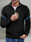 kkboxly Fall Winter Men's Outdoor Long Sleeve Casual Comfy Turtleneck Zipper Lapel Shirt