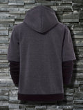 kkboxly  2-in-1 Hooded Sweatshirt, Casual Medium Stretch Hoodie With Kangaroo Pocket For Fall Winter