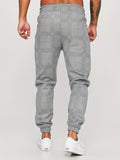 kkboxly  Men's Retro Plaid Joggers, Men's Casual Stretch Waist Drawstring Sports Pants Sweatpants