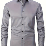 Men's Shirt Top Turn-Down Collar Long Sleeve Closure Male Casual Shirt For Men Daily Formal Party Wedding Dree Shirt