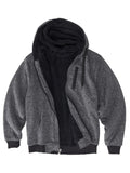 kkboxly  Men's Winter Zip Up Hoodie Fleece Thickened Sweatshirt Warm Heavyweight Coats