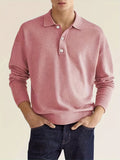 kkboxly  Solid Men's Casual Comfy Long Sleeve  Shirt For Golf, Spring Fall