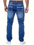 kkboxly Men's Casual Distressed Skinny Jeans, Chic Street Style Medium Stretch Denim Pants