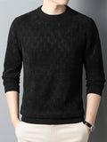 kkboxly  Winter New Men's Casual Sweater Round Neck Plus Thick Base Warm Sweater Best Sellers