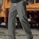 kkboxly  Men's Straight Leg Joggers, Casual Waist Drawstring Thin Sweatpants For Spring Summer