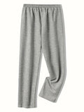 kkboxly  Men's Casual Waist Drawstring Joggers, Chic Warm Thick Medium Stretch Sweatpants For Fall Winter