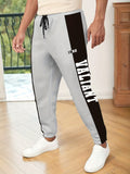 kkboxly Letter Print Drawstring Sweatpants Loose Fit Pants Men's Casual Joggers For Men Winter Fall Running Jogging