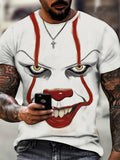 kkboxly  Plus Size Men's Clown Graphic T Shirt Short Sleeve Funny Tee Shirts Crew Neck Summer Novelty Tops