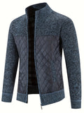 kkboxly  Men's Warm Sweater Casual Jacket, Stand Collar Jacket Coat For Fall Winter