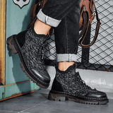 kkboxly kkboxly Men Knitted Fabric Breathable Non Slip Casual Tooling Boots