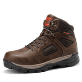 kkboxly Men Outdoor Waterproof Slip Resistant Leather Hiking Boots