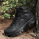 kkboxly Men Outdoor Waterproof Slip Resistant Leather Hiking Boots