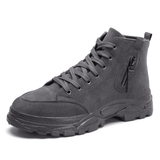 kkboxly Men Suede Tooling Boots Side Zipper Comfy Slip Resistant Outdoor Casual Ankle Boots