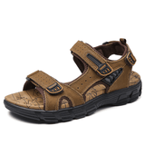 kkboxly kkboxly Men Outdoor Hand Stitching Cowhide Leather Comfy Non Slip Beach Sandals