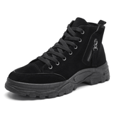 kkboxly Men Suede Tooling Boots Side Zipper Comfy Slip Resistant Outdoor Casual Ankle Boots