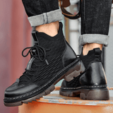 kkboxly kkboxly Men Knitted Fabric Breathable Non Slip Casual Tooling Boots