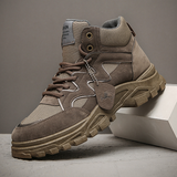 kkboxly Men Synthetic Suede Splicing Canvas Soft Wearable Casual Tooling Boots
